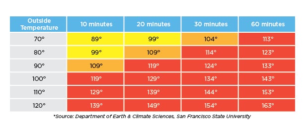 Hot Car Temperature Chart